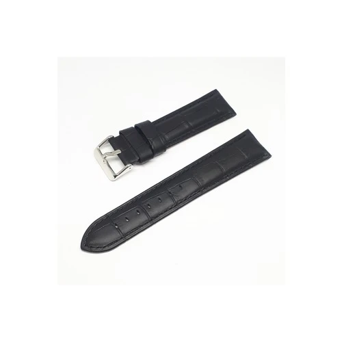 22mm Marka Siyah Croco Hakiki Deri Saat Kordonu