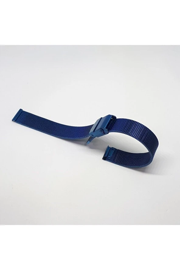 14mm Lacivert Mavi Renk Hasır Ince Örgü Çelik Kaplama Metal Saat Kordonu