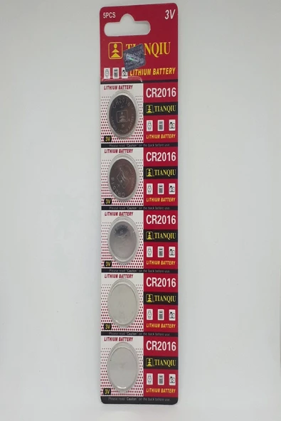 Tianqiu Cr2016 3v Lithium Pil - 5 Adet ürün görseli 1