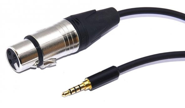 3.5 mm to XLR Dişi Cep Telefonu Mikrofon Kablosu 3 Metre