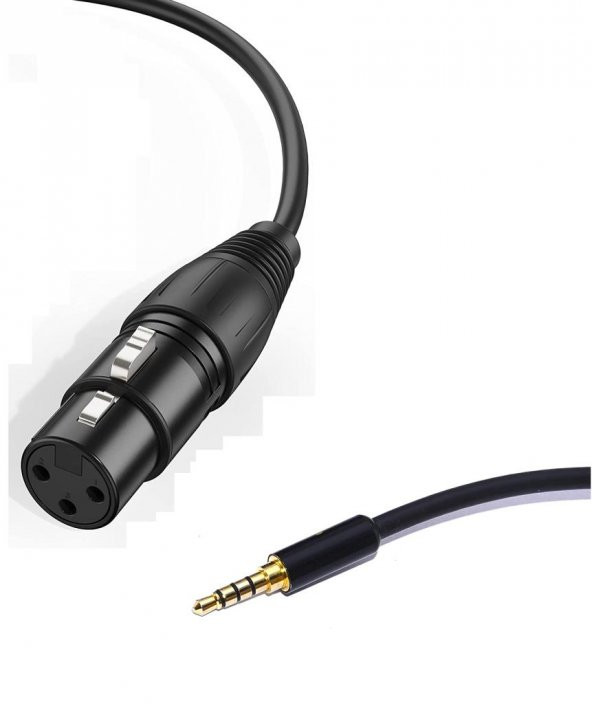 3.5 mm - XLR Kaliteli Cep Telefonu Mikrofon Kablosu 1.5 Metre