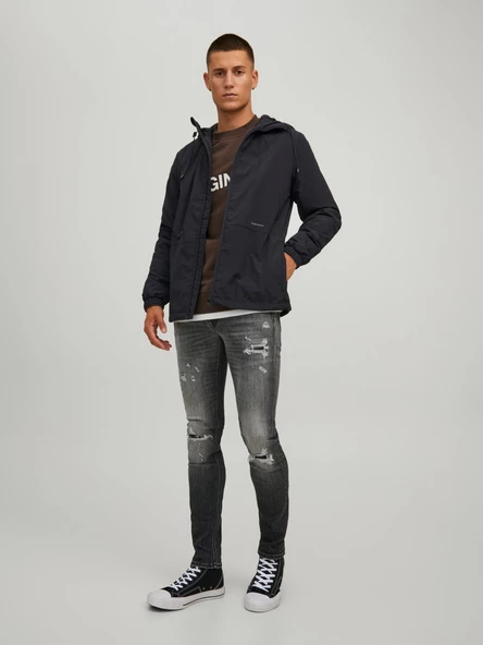 JACK JONES Erkek Softshell Kapüşonlu Su Geçirmez Mont 12215377 - 3