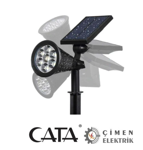 CATA CT 7310 7W Solar Güneş Enerjili Bahçe Armatürü Amber Renk