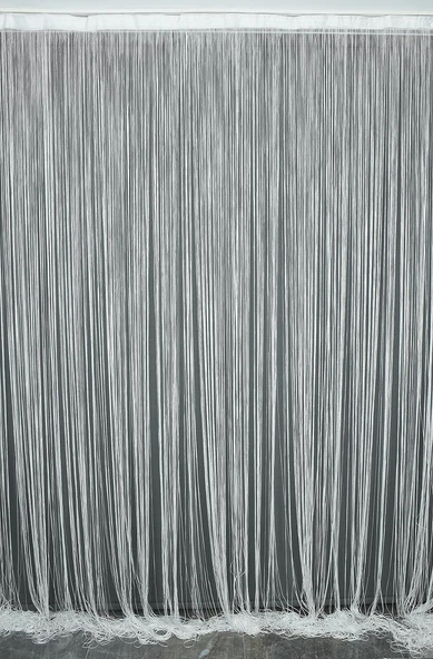 İP PERDE İNCE ZİNCİR KIRIK BEYAZ RENK 300 x 280 CM - Resim 3