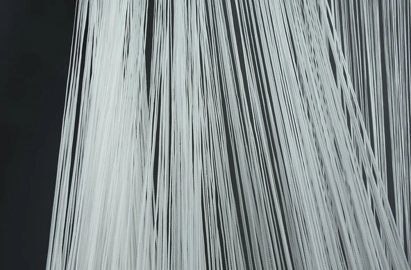 İP PERDE İNCE ZİNCİR KIRIK BEYAZ RENK 300 x 280 CM - Resim 5