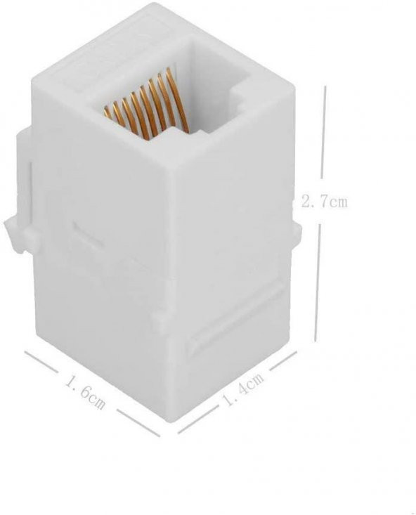 RJ45 Cat. 6 Dişi - Dişi Keystone Ara - Beyaz - Resim 3