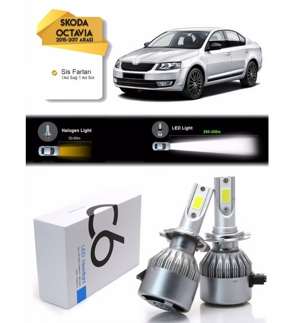 Skoda Octavia Sis Led Xenon Şimşek Etkili 2015-2017 Arası