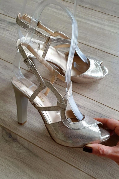 599 Topukla Kadın 10 cm Topuklu Abiye Ayakkapı - 9