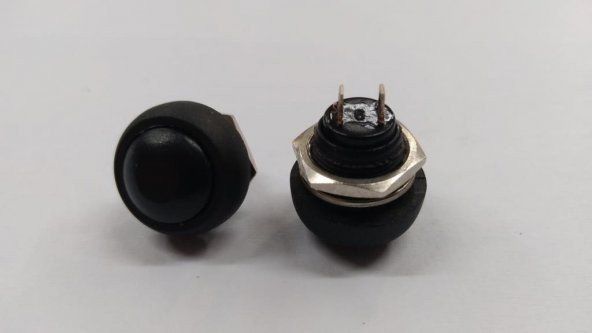 "184" 12 mm Siyah Push Buton - 10 Adet - 2