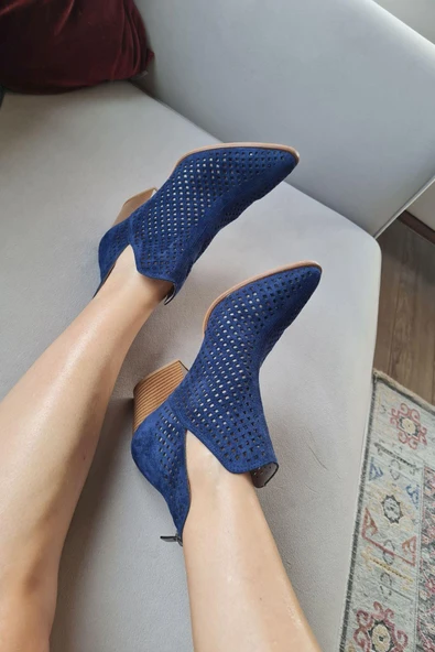 019 1015 Topukla Kadın Süet Yazlık Bot - Resim 9