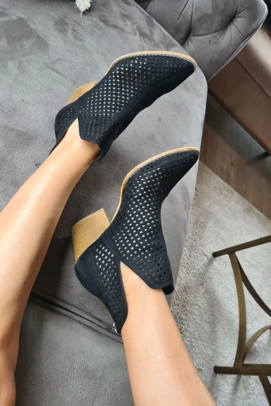 019 1015 Topukla Kadın Süet Yazlık Bot - Resim 7