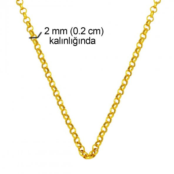 Doc Halka 14 Ayar Altın Zincir - 55 cm - Resim 5