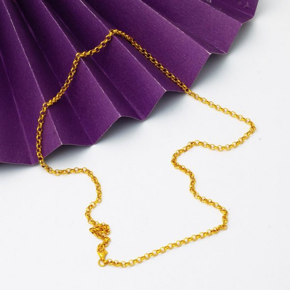 Doc Halka 14 Ayar Altın Zincir - 55 cm - Resim 6