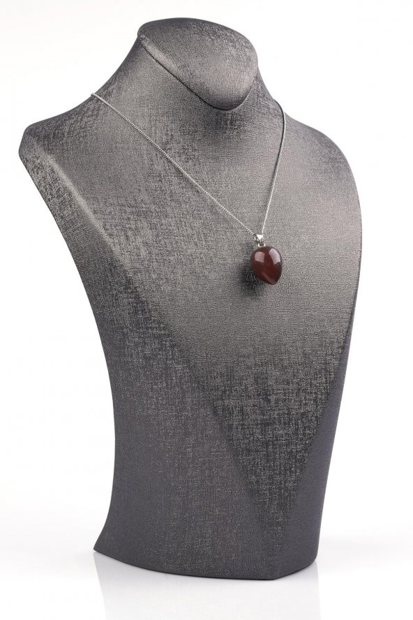 Hint Akik Doğal Taş Damla Model Kolye - Resim 2