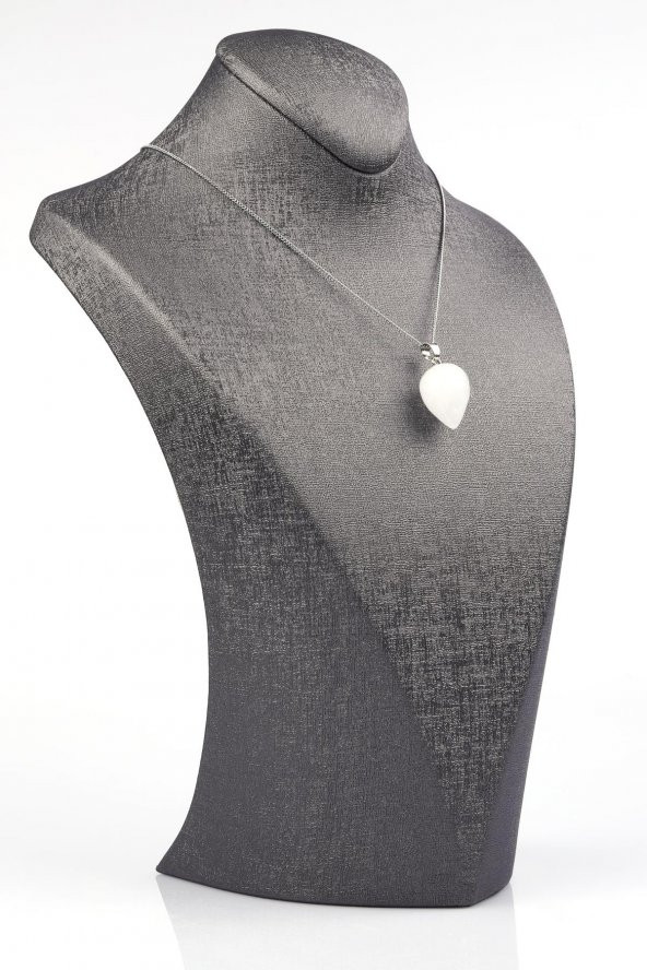 Kristal Kuvars Doğal Taş Damla Model Kolye - Resim 2