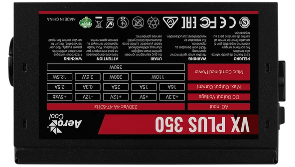 AEROCOOL VX Plus 350W Güç Kaynağı AE-VXP350 - 2