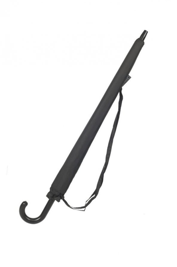 Marlux Siyah Desenli Baston 24 Fiber Tel  Deri Saplı Premium Protokol Şemsiye - 3