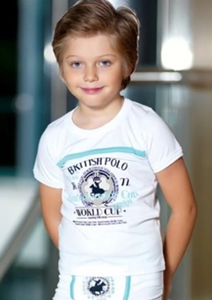 Polo Baskı Erkek Çocuk T-shirt 1517 - 2