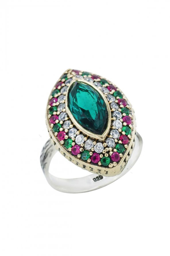 Midyat Serisi Açık Renkli Akuamarin Taşlı Ayarlanabilir Otantik Yüzük ürün görseli