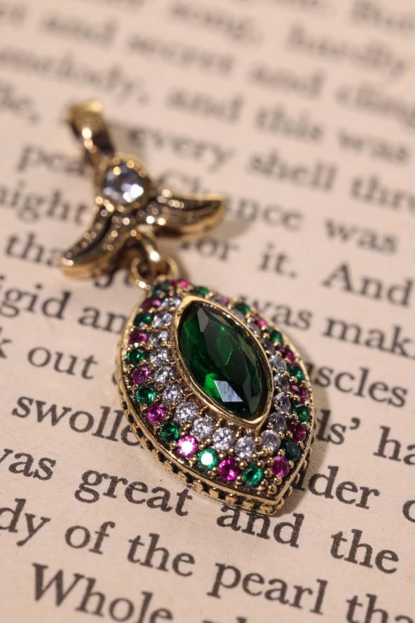 Midyat Serisi Açık Renkli Akuamarin Taşlı Gümüş Otantik Kadın Kolye - Resim 3