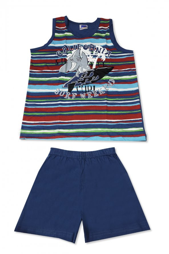 100 Pamuklu Erkek Çocuk Şortlu Takım 5332 - 2