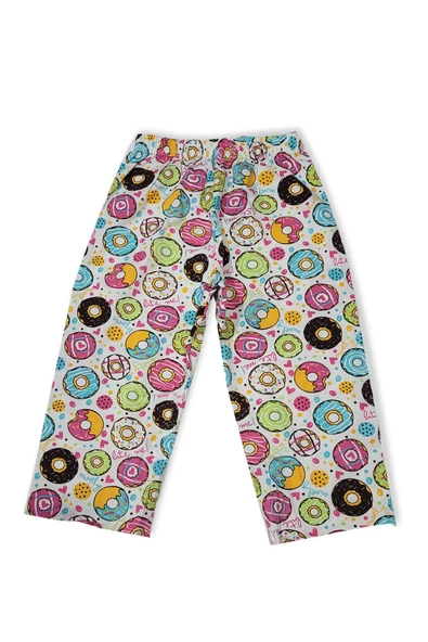 Kız Çocuk Donut Desenli Renkli Pijama Takımı - 8
