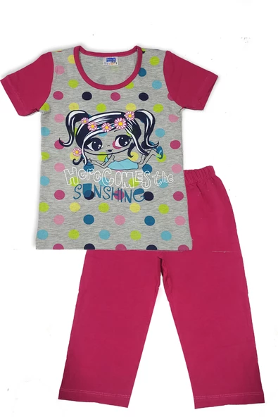 Kız Çocuk Kısa Kollu Pijama Takımı - 6