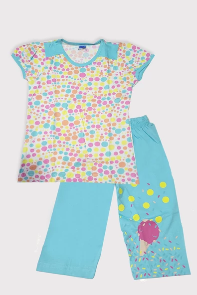 100 Pamuklu Kız Çocuk Kaprili Takım - 6