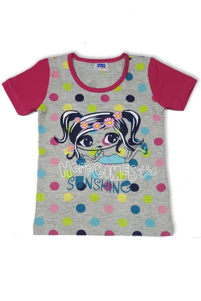 Kız Çocuk Kısa Kollu Pijama Takımı - 5