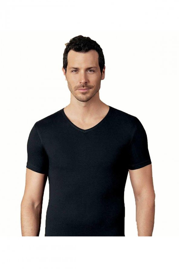 Erkek Licralı V Yaka Atlet E073