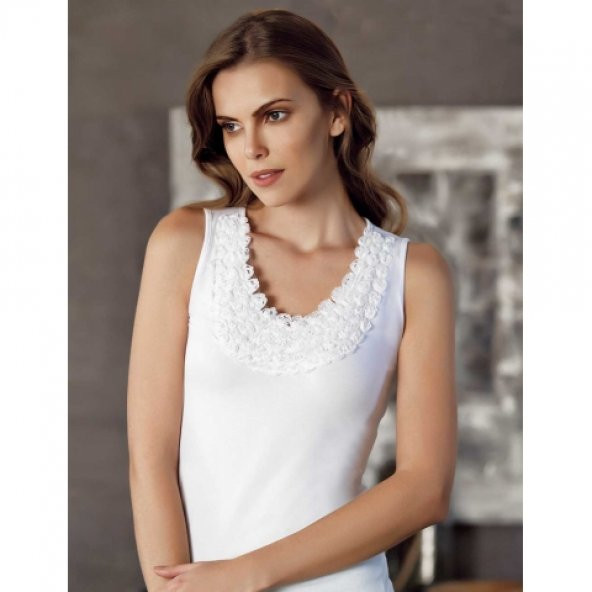 Kadın Gül Yakalı Atlet B352 - Resim 2