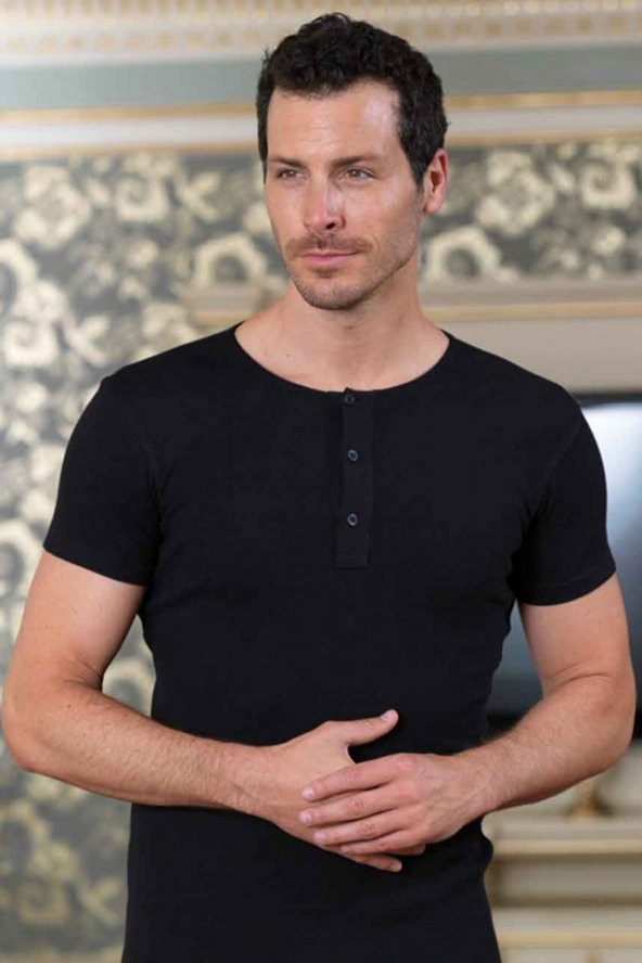 Erkek Kısa Kollu Bisiklet Yaka Kaşkorse Atlet E089