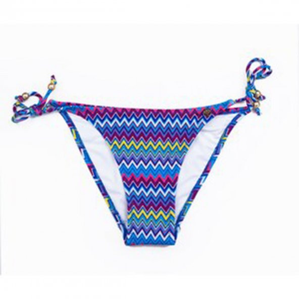 Desenli İpli  Bayan Alt Bikini 8253 - 2