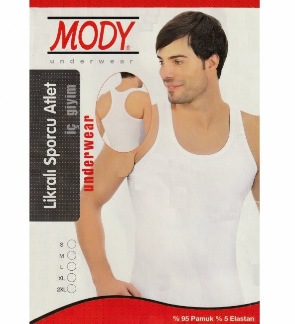 5 ADET ERKEK 100 PAMUK LİKRALI SPORCU ATLETİ (RAMBO ATLETİ) - 9