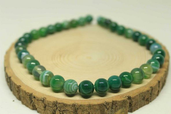 Akik Taşı Dizi 10mm (23610) - Resim 3