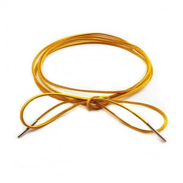 Hardal Rengi Süet Bağcıklı Kadın Choker Kolye - Resim 3