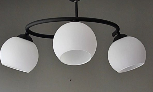 MYLİGHTS  SPOR  SİUAH KASA OPAL CAMLI SPOR MODERN AVİZE ürün görseli