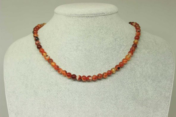 Akik Taşı 6mm Kolye (klipsli) (23660)