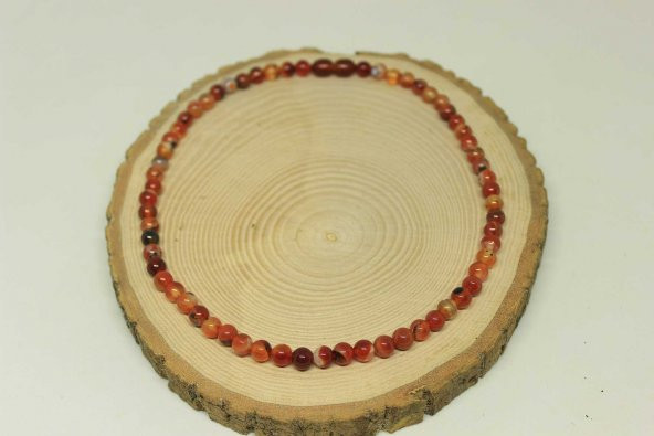 Akik Taşı 6mm Kolye (klipsli) (23660) - Resim 3