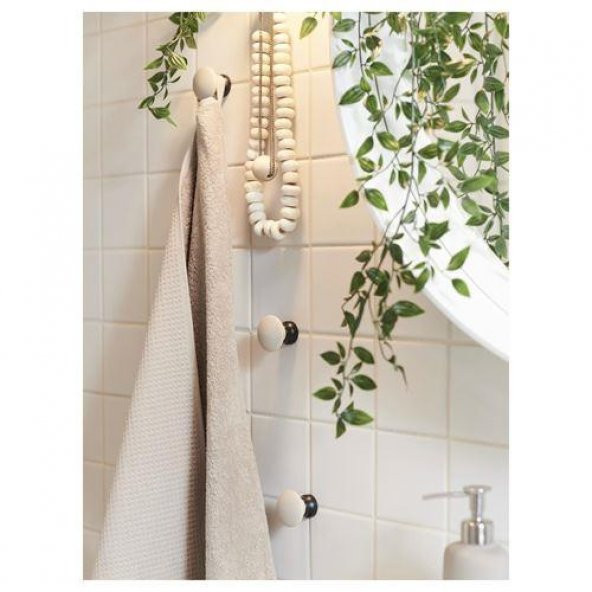 Huş 2 Li Banyo Duvar Askısı MeridyenDukkan Siyah Renk Huş Banyo Aksesuar Havlu Askısı - 3
