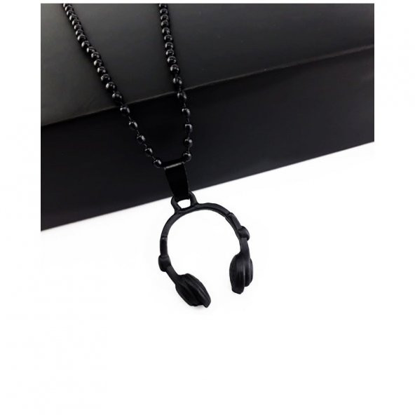 Siyah Erkek Kulaklık Kolye - 3