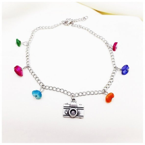 Sedef Doğal Taş Fotoğraf Makinesi Halhal - 2