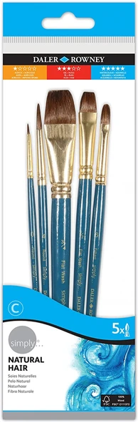 Daler Rowney Deve Kili 5'li Fırça Seti Kısa Sap / 216910500