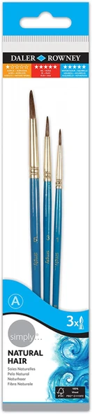 Daler Rowney Deve Kili 3'lü Fırça Seti Kısa Sap #1 / 216910300 ürün görseli