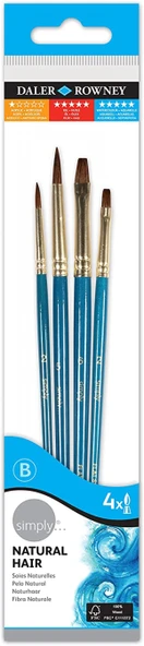 Daler Rowney Deve Kili 4'lü Fırça Seti Kısa Sap / 216910400 ürün görseli 1