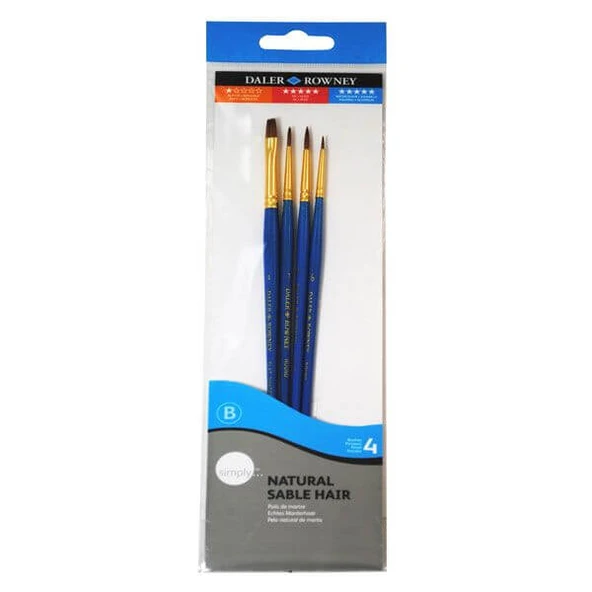 Daler Rowney Deve Kili 4'lü Fırça Seti Kısa Sap / 216910401