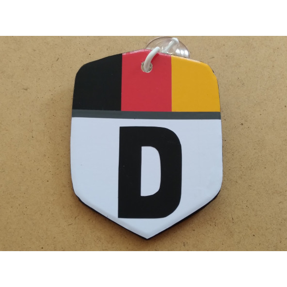 Dekor Levha D Logosu Vantuzlu (10X7,5CM) Almanya Arması Logosu Cam Süsü, Asma Süs