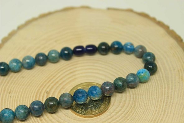 Apatit Taşı 8mm Kolye (klipsli) - Resim 2