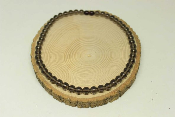 Duman Kuvars Taşı Kolye 8mm (Klipsli) - Resim 3