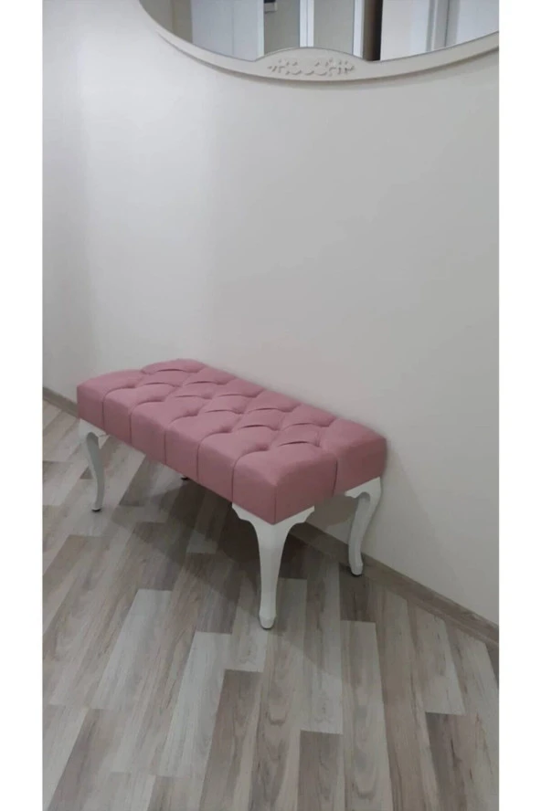 Ece Home Tekstil 45X90 Ebatında Pembe Renk Banch Puf